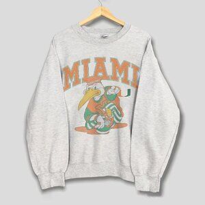 Vintage 90s Miami Hurricanes Sweatshirt University Of Miami Hurricanes Shirt Tee
